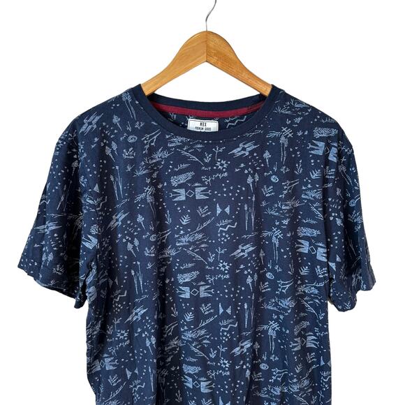 MBX Men's Graphic Cotton Crew Neck Short Sleeve T-Shirt Blue Size Large - Picture 3 of 7